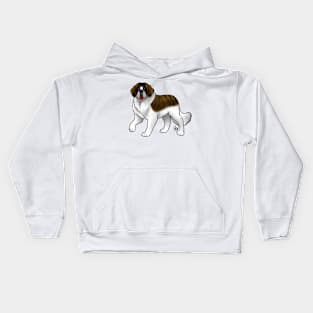 Dog - Saint Bernard - White and Brindle Kids Hoodie